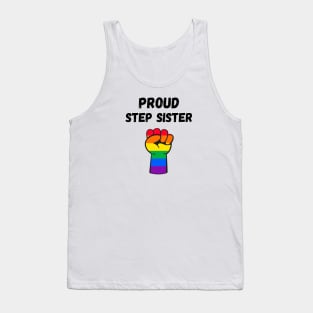 Proud Step Sister Rainbow Pride T Shirt Design Tank Top